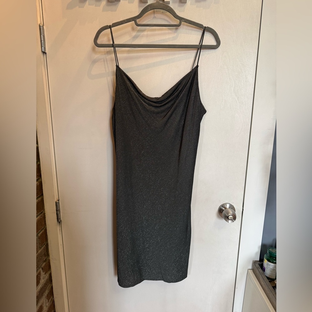 Fleur du Mal Shimmering Black Mini Dress